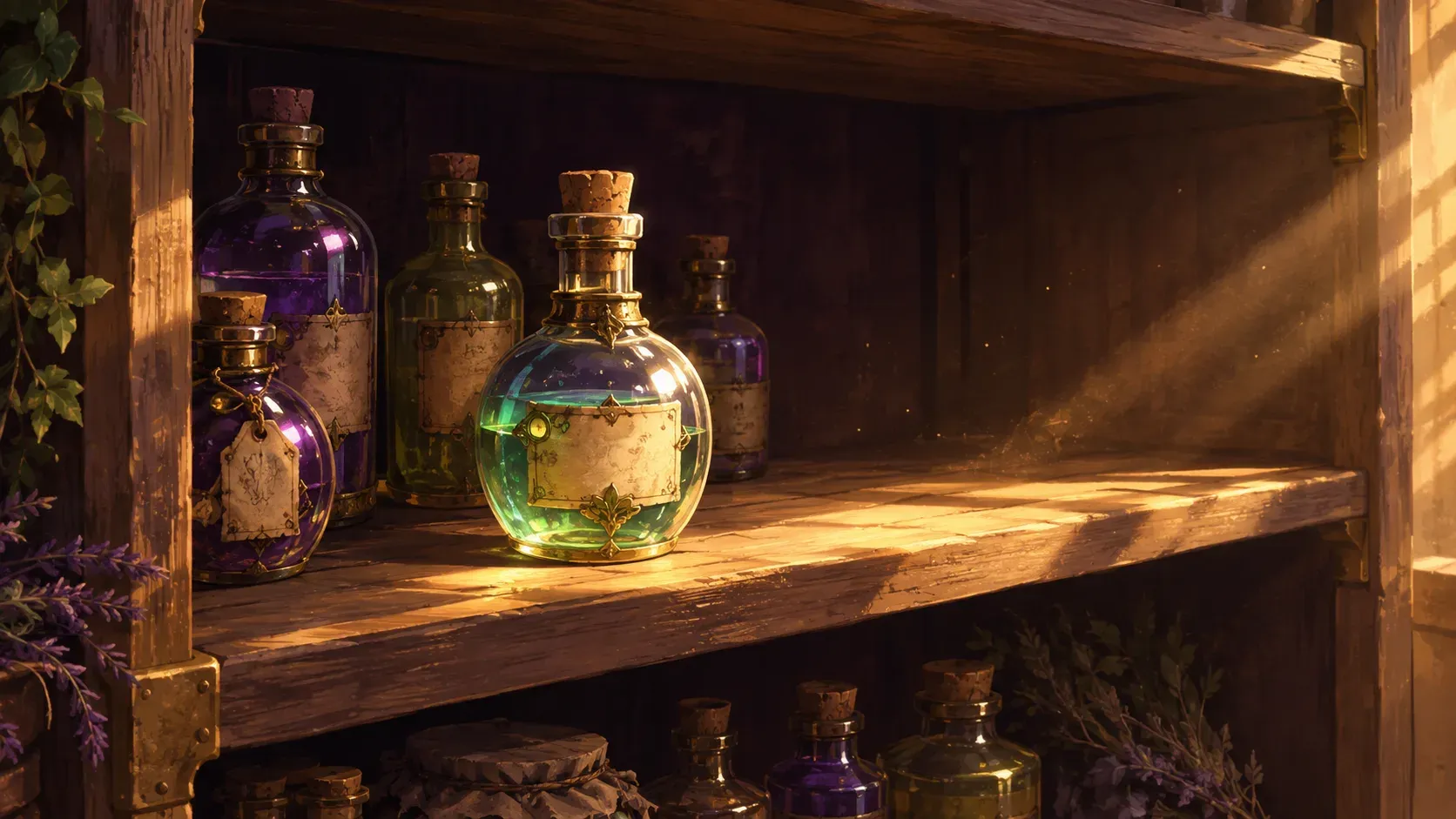 Games with no timer and no fail state - a half-filled shelf lit by a shaft of daylight